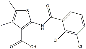 2-[(2,3-dichlorobenzene)amido]-4,5-dimethylthiophene-3-carboxylic acid Struktur