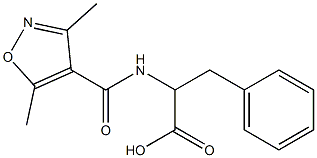 2-[(3,5-dimethyl-1,2-oxazol-4-yl)formamido]-3-phenylpropanoic acid Struktur