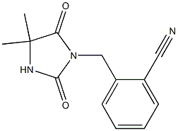 2-[(4,4-dimethyl-2,5-dioxoimidazolidin-1-yl)methyl]benzonitrile Struktur