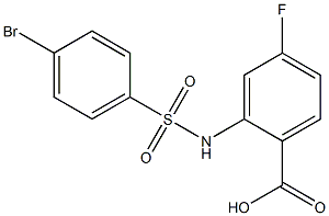 2-[(4-bromobenzene)sulfonamido]-4-fluorobenzoic acid Struktur