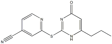 2-[(4-oxo-6-propyl-1,4-dihydropyrimidin-2-yl)sulfanyl]pyridine-4-carbonitrile Struktur