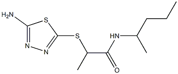 2-[(5-amino-1,3,4-thiadiazol-2-yl)sulfanyl]-N-(pentan-2-yl)propanamide Struktur