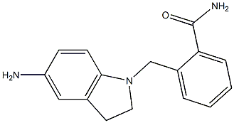 2-[(5-amino-2,3-dihydro-1H-indol-1-yl)methyl]benzamide Struktur