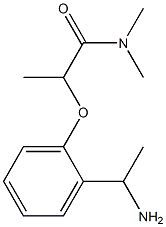 2-[2-(1-aminoethyl)phenoxy]-N,N-dimethylpropanamide Struktur