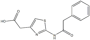 2-[2-(2-phenylacetamido)-1,3-thiazol-4-yl]acetic acid Struktur