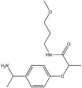 2-[4-(1-aminoethyl)phenoxy]-N-(3-methoxypropyl)propanamide Struktur