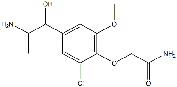 2-[4-(2-amino-1-hydroxypropyl)-2-chloro-6-methoxyphenoxy]acetamide Struktur