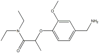 2-[4-(aminomethyl)-2-methoxyphenoxy]-N,N-diethylpropanamide Struktur