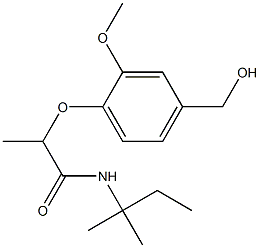 2-[4-(hydroxymethyl)-2-methoxyphenoxy]-N-(2-methylbutan-2-yl)propanamide Struktur