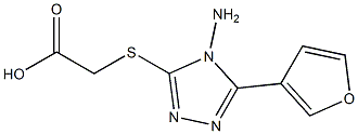 2-{[4-amino-5-(furan-3-yl)-4H-1,2,4-triazol-3-yl]sulfanyl}acetic acid Struktur