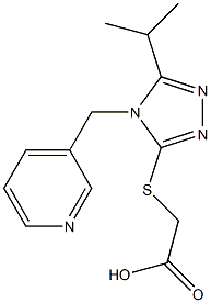 2-{[5-(propan-2-yl)-4-(pyridin-3-ylmethyl)-4H-1,2,4-triazol-3-yl]sulfanyl}acetic acid Struktur