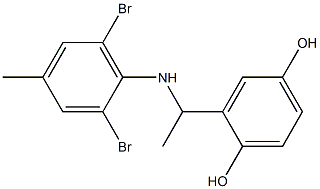 2-{1-[(2,6-dibromo-4-methylphenyl)amino]ethyl}benzene-1,4-diol Struktur