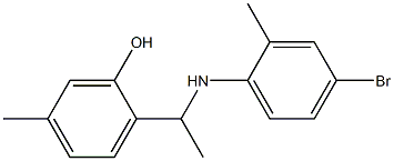 2-{1-[(4-bromo-2-methylphenyl)amino]ethyl}-5-methylphenol Struktur