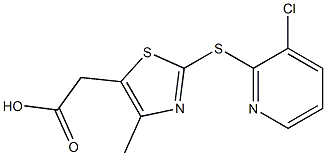 2-{2-[(3-chloropyridin-2-yl)sulfanyl]-4-methyl-1,3-thiazol-5-yl}acetic acid Struktur