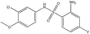 2-amino-N-(3-chloro-4-methoxyphenyl)-4-fluorobenzene-1-sulfonamide Struktur