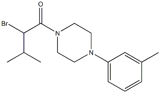 2-bromo-3-methyl-1-[4-(3-methylphenyl)piperazin-1-yl]butan-1-one Struktur