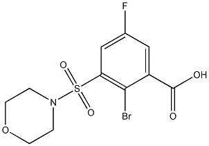 2-bromo-5-fluoro-3-(morpholin-4-ylsulfonyl)benzoic acid Struktur