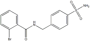 2-bromo-N-[(4-sulfamoylphenyl)methyl]benzamide Struktur