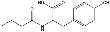 2-butanamido-3-(4-hydroxyphenyl)propanoic acid Struktur