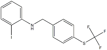 2-iodo-N-({4-[(trifluoromethyl)sulfanyl]phenyl}methyl)aniline Struktur