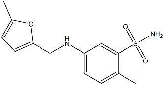 2-methyl-5-{[(5-methylfuran-2-yl)methyl]amino}benzene-1-sulfonamide Struktur