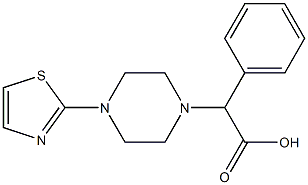 2-phenyl-2-[4-(1,3-thiazol-2-yl)piperazin-1-yl]acetic acid Struktur