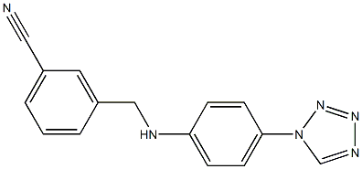 3-({[4-(1H-1,2,3,4-tetrazol-1-yl)phenyl]amino}methyl)benzonitrile Struktur