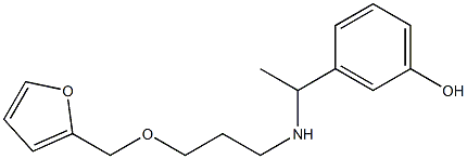 3-(1-{[3-(furan-2-ylmethoxy)propyl]amino}ethyl)phenol Struktur