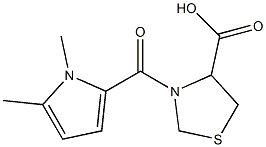 3-[(1,5-dimethyl-1H-pyrrol-2-yl)carbonyl]-1,3-thiazolidine-4-carboxylic acid Struktur