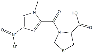 3-[(1-methyl-4-nitro-1H-pyrrol-2-yl)carbonyl]-1,3-thiazolidine-4-carboxylic acid Struktur