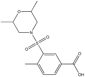 3-[(2,6-dimethylmorpholine-4-)sulfonyl]-4-methylbenzoic acid Struktur