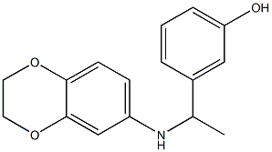 3-[1-(2,3-dihydro-1,4-benzodioxin-6-ylamino)ethyl]phenol Struktur