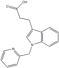 3-[1-(pyridin-2-ylmethyl)-1H-indol-3-yl]propanoic acid Struktur