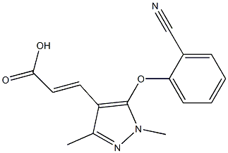 3-[5-(2-cyanophenoxy)-1,3-dimethyl-1H-pyrazol-4-yl]prop-2-enoic acid Struktur