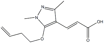 3-[5-(but-3-en-1-yloxy)-1,3-dimethyl-1H-pyrazol-4-yl]prop-2-enoic acid Struktur