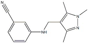 3-{[(1,3,5-trimethyl-1H-pyrazol-4-yl)methyl]amino}benzonitrile Struktur