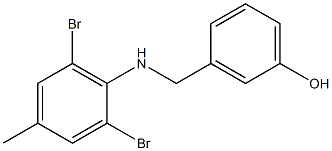 3-{[(2,6-dibromo-4-methylphenyl)amino]methyl}phenol Struktur