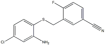 3-{[(2-amino-4-chlorophenyl)sulfanyl]methyl}-4-fluorobenzonitrile Struktur