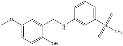 3-{[(2-hydroxy-5-methoxyphenyl)methyl]amino}benzene-1-sulfonamide Struktur