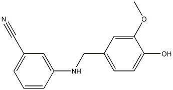 3-{[(4-hydroxy-3-methoxyphenyl)methyl]amino}benzonitrile Struktur