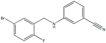 3-{[(5-bromo-2-fluorophenyl)methyl]amino}benzonitrile Struktur