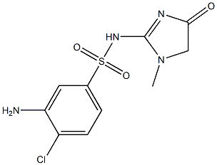 3-amino-4-chloro-N-(1-methyl-4-oxo-4,5-dihydro-1H-imidazol-2-yl)benzene-1-sulfonamide Struktur