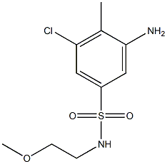 3-amino-5-chloro-N-(2-methoxyethyl)-4-methylbenzene-1-sulfonamide Struktur