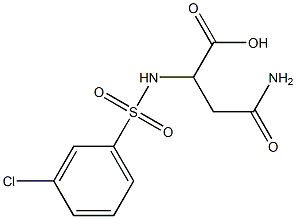 3-carbamoyl-2-[(3-chlorobenzene)sulfonamido]propanoic acid Struktur