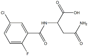 3-carbamoyl-2-[(5-chloro-2-fluorophenyl)formamido]propanoic acid Struktur