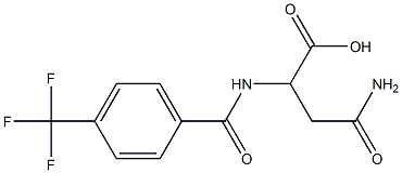 3-carbamoyl-2-{[4-(trifluoromethyl)phenyl]formamido}propanoic acid Struktur