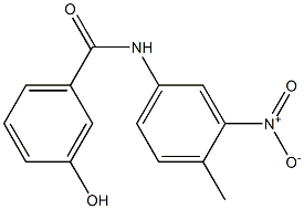 3-hydroxy-N-(4-methyl-3-nitrophenyl)benzamide Struktur