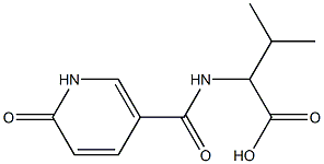 3-methyl-2-{[(6-oxo-1,6-dihydropyridin-3-yl)carbonyl]amino}butanoic acid Struktur