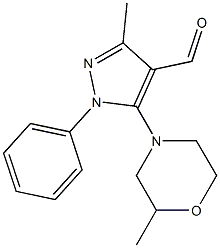 3-methyl-5-(2-methylmorpholin-4-yl)-1-phenyl-1H-pyrazole-4-carbaldehyde Struktur