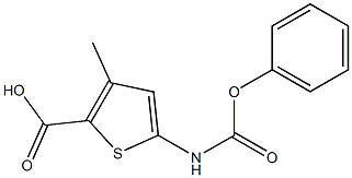 3-methyl-5-[(phenoxycarbonyl)amino]thiophene-2-carboxylic acid Struktur